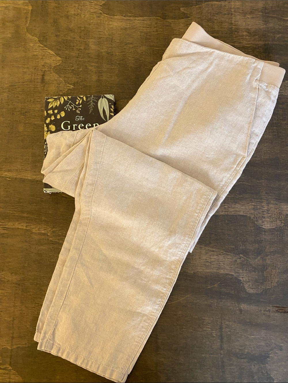 J.Jill Linen Women’s Straight Leg Pants in Light Beige